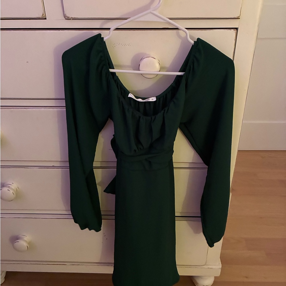 Altar'd State Deep Green Long Sleeve Dress